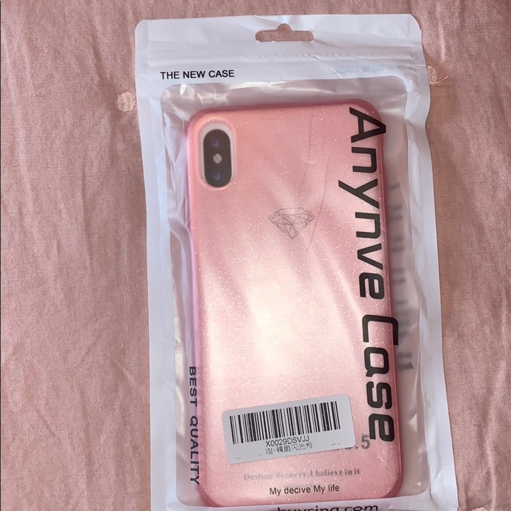 Clear Pink Glitter XS Max Case